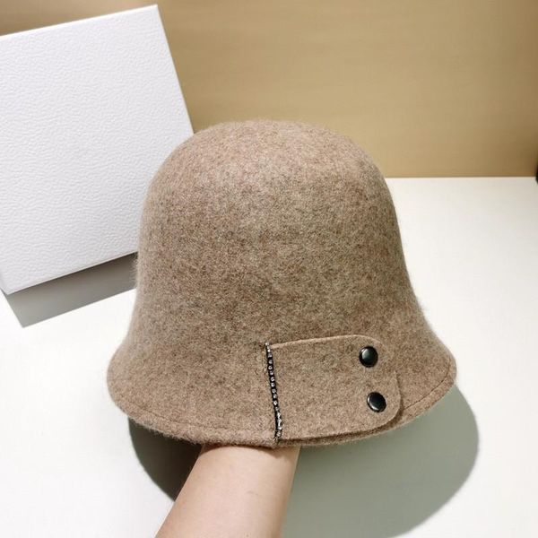 wide brim hats 202109-shenjing autumn winter japan style rhinestone button wool lady bucket cap women leisure hat, Blue;gray
wide brim hats 202109-shenjing autumn winter japan style rhinestone button wool lady bucket cap women leisure hat, Blue;gray