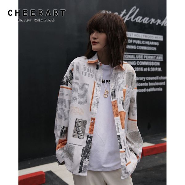 streetwear spaper shirt long sleeve blouse women letter print loose fall button up fashion clothing 210427, White
streetwear spaper shirt long sleeve blouse women letter print loose fall button up fashion clothing 210427, White