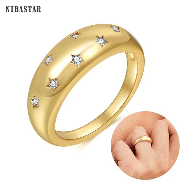 women star crystal ring fashion cute gold color copper promise for female wedding jewelry accessory cluster rings, Golden;silver 
women star crystal ring fashion cute gold color copper promise for female wedding jewelry accessory cluster rings, Golden;silver