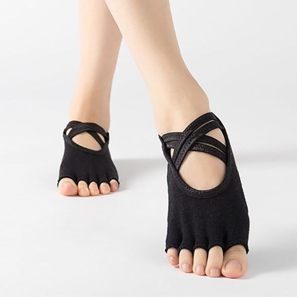indoor non-slip solid color fitness yoga shoes pilates socks sports breathable open back toe, Black
indoor non-slip solid color fitness yoga shoes pilates socks sports breathable open back toe, Black
