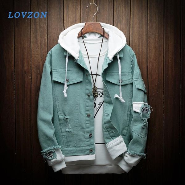 men's jackets lovzon men hooded denim jacket coats spring autumn holes casual and loose jean, Black;brown
men's jackets lovzon men hooded denim jacket coats spring autumn holes casual and loose jean, Black;brown