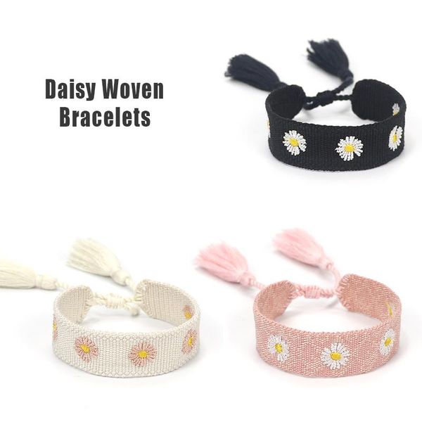 charm bracelets beautifully embroidery daisy woven bracelet customizable pattern letter wrist band jewelry wholesale, Golden;silver
charm bracelets beautifully embroidery daisy woven bracelet customizable pattern letter wrist band jewelry wholesale, Golden;silver