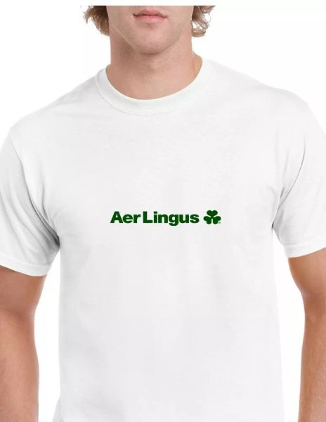 aer lingus irish airline aerlingus green logo white cotton t-shirt, White;black
aer lingus irish airline aerlingus green logo white cotton t-shirt, White;black