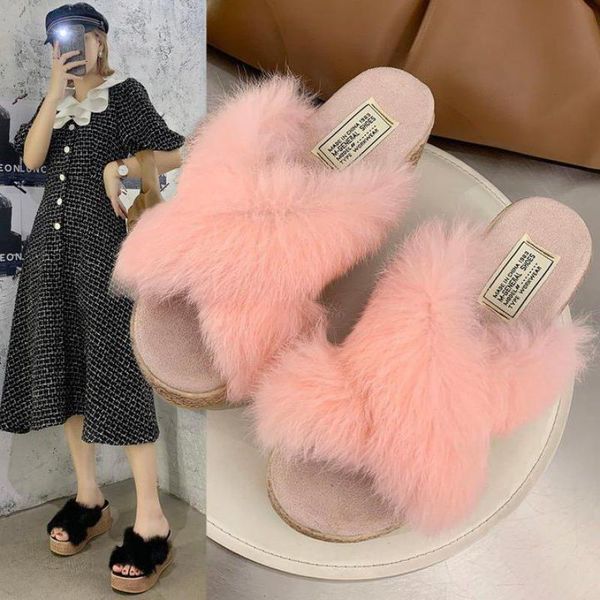 hairy wedge women slippers platform lady flip-flops outdoor beach shoes high heels girl sandals thick bottom slides fashion, Black
hairy wedge women slippers platform lady flip-flops outdoor beach shoes high heels girl sandals thick bottom slides fashion, Black