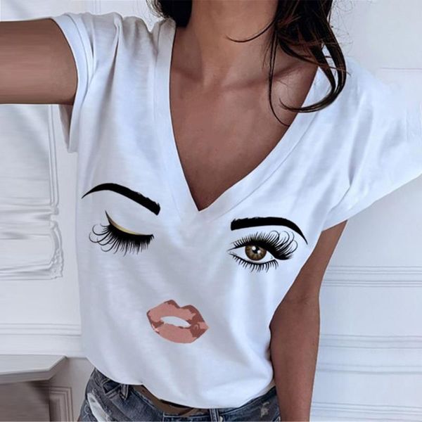 eyelashes print art t shirt women princess makeup graphic tee personality hipster summer woman tumblr tshirt streetwear women's t-shirt, White
eyelashes print art t shirt women princess makeup graphic tee personality hipster summer woman tumblr tshirt streetwear women's t-shirt, White
