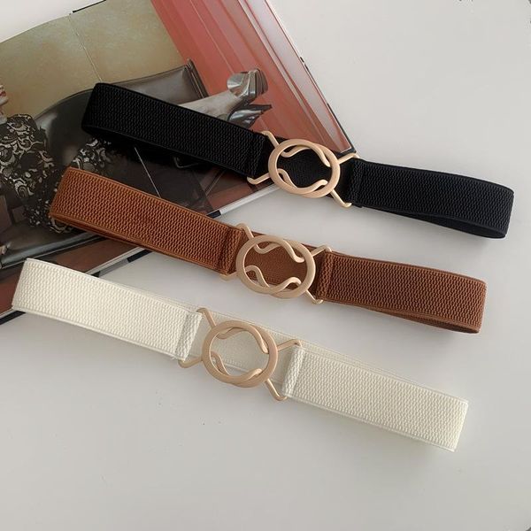 belts simple for women elastic waistband gold round buckle decoration belt coat sweater dress party accessories, Black;brown
belts simple for women elastic waistband gold round buckle decoration belt coat sweater dress party accessories, Black;brown