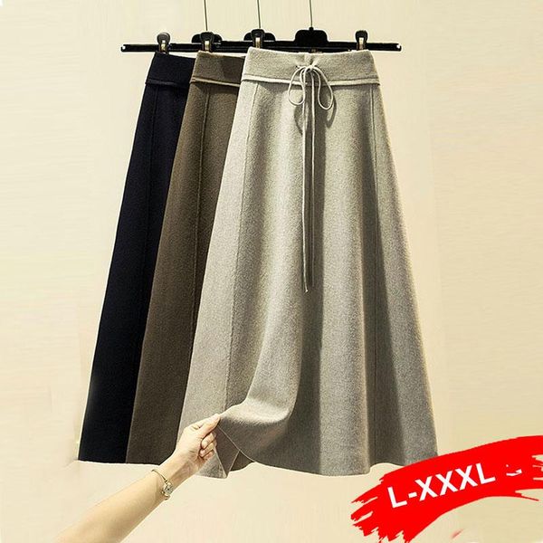 plus size pants drawstring high waist knitted midi skirts 3xl women winter thick warm lace up pleated a-line skirt khaki, Black
plus size pants drawstring high waist knitted midi skirts 3xl women winter thick warm lace up pleated a-line skirt khaki, Black