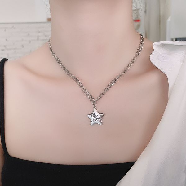 chaosheng s925 sterling silver wind thick body letter five pointed star necklace hip hop punk versatile clavicle chain female
chaosheng s925 sterling silver wind thick body letter five pointed star necklace hip hop punk versatile clavicle chain female