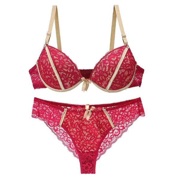 bras sets red lace push up bra and panty set brief underwear fashion big size c cup small breast gathered intimates lady, Red;black
bras sets red lace push up bra and panty set brief underwear fashion big size c cup small breast gathered intimates lady, Red;black