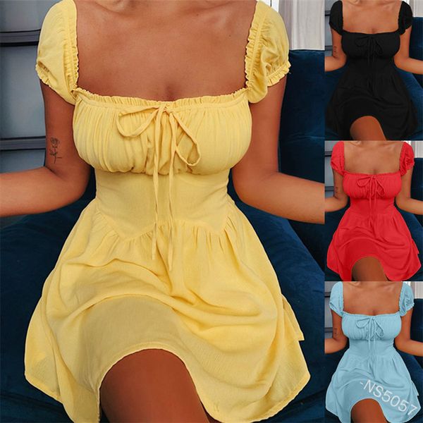 fashionable short 2021 solid color one neck waist with ear ee pleated lace up low cut a-line skirt, Black
fashionable short 2021 solid color one neck waist with ear ee pleated lace up low cut a-line skirt, Black