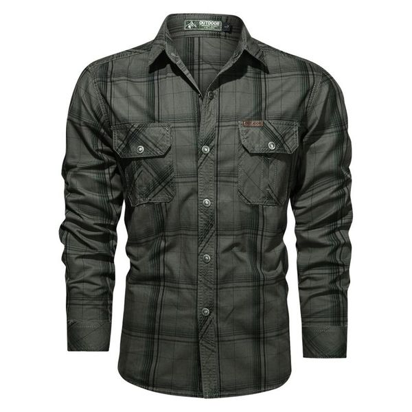 men's casual shirts military style plaid print shirt fashion long sleeve turn-down collar buttons single breasted man's, White;black
men's casual shirts military style plaid print shirt fashion long sleeve turn-down collar buttons single breasted man's, White;black