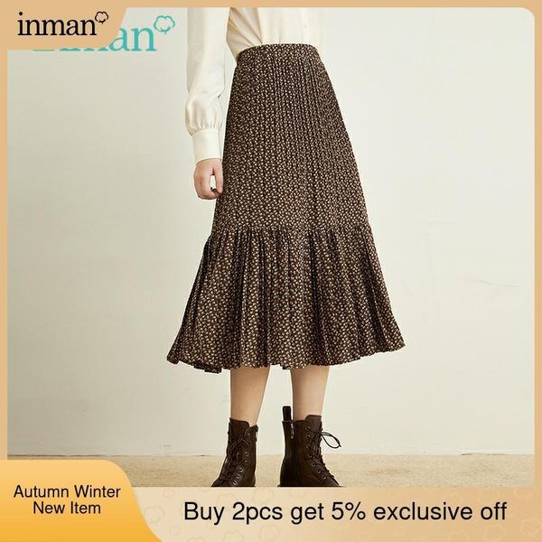 skirts inman women's skirt autumn winter elegant pastoral elastic waist floral pleated hem female bottoms, Black
skirts inman women's skirt autumn winter elegant pastoral elastic waist floral pleated hem female bottoms, Black