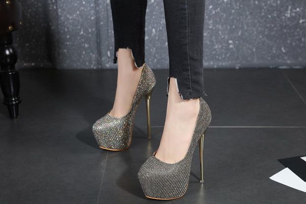 dress shoes 2021 rubber sole pu stiletto shallow mouth round head women's single waterproof platform metal high heels gold shiny, Black
dress shoes 2021 rubber sole pu stiletto shallow mouth round head women's single waterproof platform metal high heels gold shiny, Black