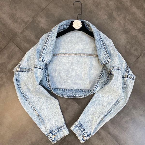 women's jackets zcsmll 2021 fall summer turn-down collar bat long sleeve retro distressed snowflake washed denim blouse women jacket tr, Black;brown
women's jackets zcsmll 2021 fall summer turn-down collar bat long sleeve retro distressed snowflake washed denim blouse women jacket tr, Black;brown