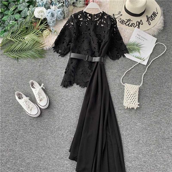 black white irregular women blouse fashion patchwork hollow out lace blusas belted elegant office lady long blouses women's & shirts
black white irregular women blouse fashion patchwork hollow out lace blusas belted elegant office lady long blouses women's & shirts