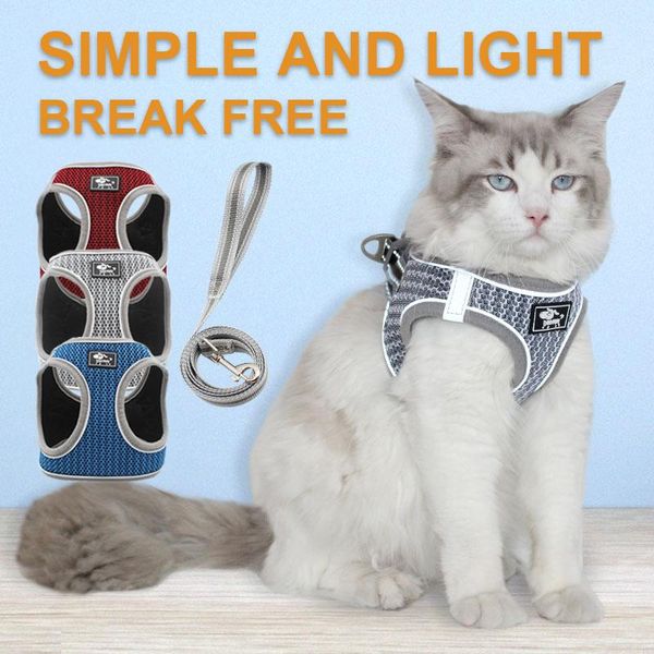 dog collars & leashes reflective cat harness and leash set puppy breathable nylon mesh vest for outdoor walking small medium dogs pet suppli
dog collars & leashes reflective cat harness and leash set puppy breathable nylon mesh vest for outdoor walking small medium dogs pet suppli