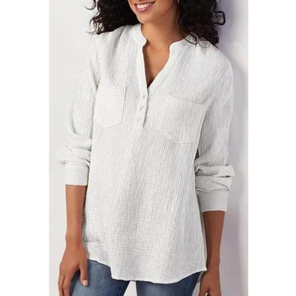 women's t-shirt fahsion elegant tshirts v neck classic long sleeve t-shirts autumn spring, White
women's t-shirt fahsion elegant tshirts v neck classic long sleeve t-shirts autumn spring, White