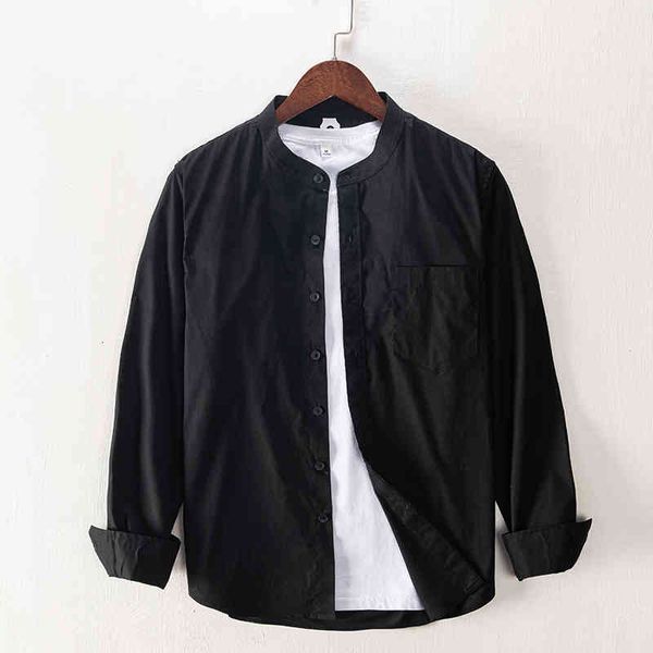 men's t-shirts 100% cotton style stand collar black solid brand casual shirts for men fashion trendy shirt male camisa chemise hj6d, White;black
men's t-shirts 100% cotton style stand collar black solid brand casual shirts for men fashion trendy shirt male camisa chemise hj6d, White;black