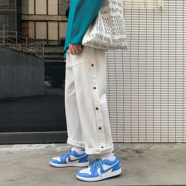 men's pants men spring hip hop streetwear pant double side buttons straight trousers casual mens angle-length xfuo, Black
men's pants men spring hip hop streetwear pant double side buttons straight trousers casual mens angle-length xfuo, Black