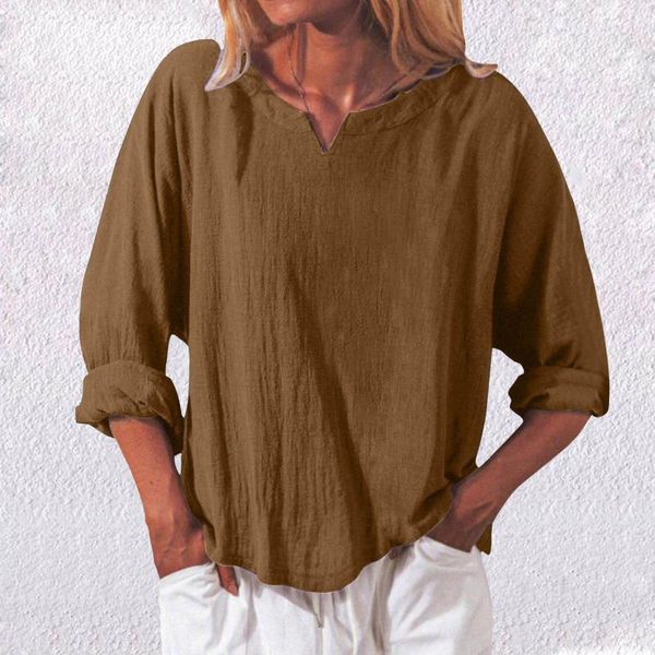 women's blouses & shirts women long sleeve loose blouse v-neck casual autumn solid color boho blusas elegant womens and elegantes, White
women's blouses & shirts women long sleeve loose blouse v-neck casual autumn solid color boho blusas elegant womens and elegantes, White