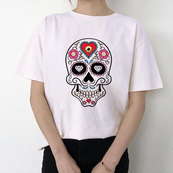 men skull graphic print fashion casual harajuku female short sleeve tees, White;black
men skull graphic print fashion casual harajuku female short sleeve tees, White;black