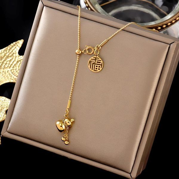 chains titanium steel no fading chinese style lucky gourd necklace simple stainless women's wholesale for women, Silver
chains titanium steel no fading chinese style lucky gourd necklace simple stainless women's wholesale for women, Silver