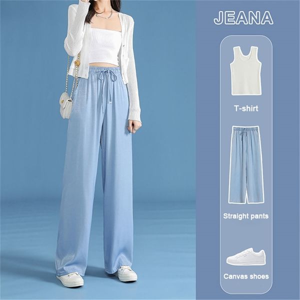 summer ice silk thin women's baggy jeans oversize pants fashion high waist denim trousers for girls loose wide leg 210922, Blue
summer ice silk thin women's baggy jeans oversize pants fashion high waist denim trousers for girls loose wide leg 210922, Blue