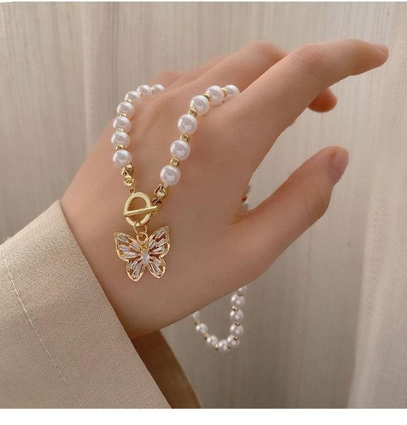 pendant necklaces 2021 trend pearl crystal butterfly necklace for women jewelry luxury clavicle chain choker wedding, Silver
pendant necklaces 2021 trend pearl crystal butterfly necklace for women jewelry luxury clavicle chain choker wedding, Silver