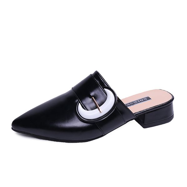 2020 leather high heels thick high heel pointed shallow mouth low-heeled shoes womens sandals moon shape womens shoes, Black
2020 leather high heels thick high heel pointed shallow mouth low-heeled shoes womens sandals moon shape womens shoes, Black