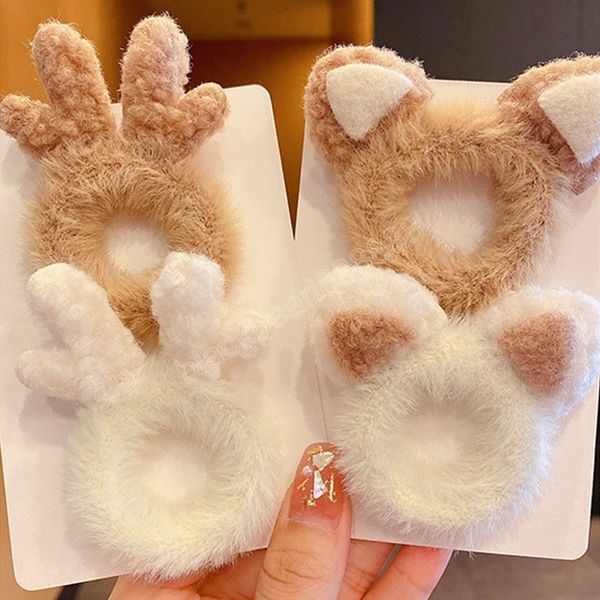 women girls cute antlers cat ears plush elastic hair bands scrunchies winter sweet hair decorate hair accessories, Pink
women girls cute antlers cat ears plush elastic hair bands scrunchies winter sweet hair decorate hair accessories, Pink