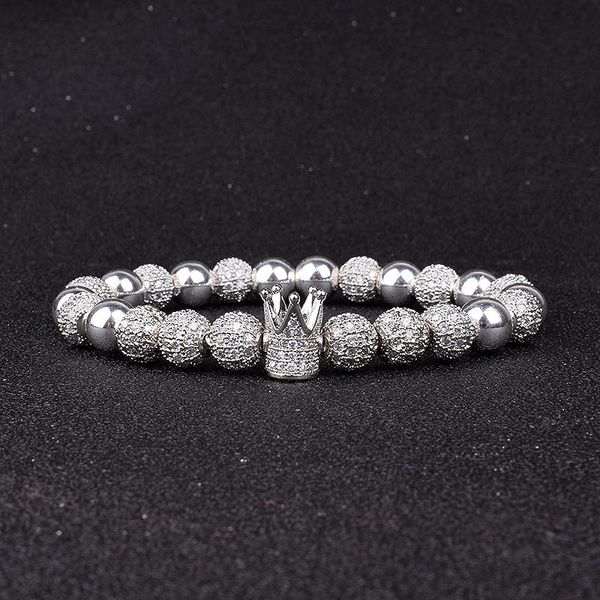 beaded, strands luxury silver color zircon crown ball bracelet homme fashion hematite bead healing bracelets for men women jewelry gift puls, Black
beaded, strands luxury silver color zircon crown ball bracelet homme fashion hematite bead healing bracelets for men women jewelry gift puls, Black