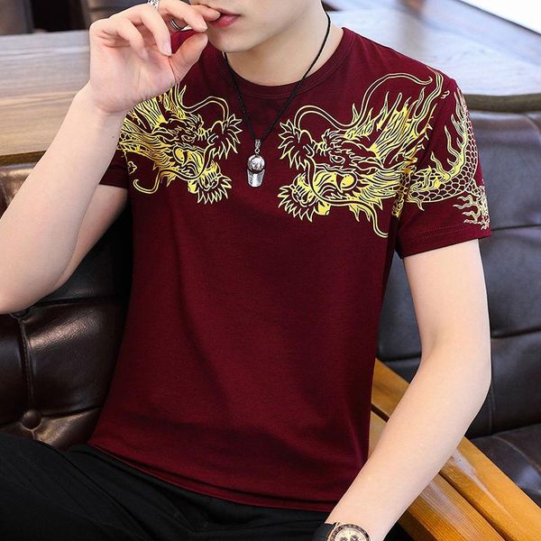 dragon tiger short sleeve t-shirt round neck loose chinese style trend kirin print men's clothing t-shirts, White;black
dragon tiger short sleeve t-shirt round neck loose chinese style trend kirin print men's clothing t-shirts, White;black