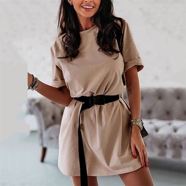 korean black white clothes casual mini t-shirt dress office vestido summer women ropa loose tshirt dresses female robe 210517, Black;gray