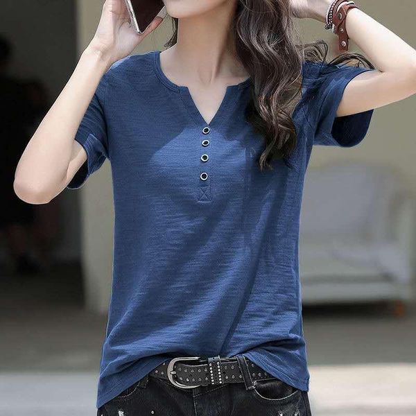 women's t-shirt 100% slub cotton summer style pure short-sleeved loose large size v-neck ladies half-sleeved undershirt, White
women's t-shirt 100% slub cotton summer style pure short-sleeved loose large size v-neck ladies half-sleeved undershirt, White