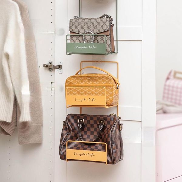 punch-hanging bag storage rack shelf iron double layers handbag wall-mounted holder home organizer shelves kitchen & organization
punch-hanging bag storage rack shelf iron double layers handbag wall-mounted holder home organizer shelves kitchen & organization
