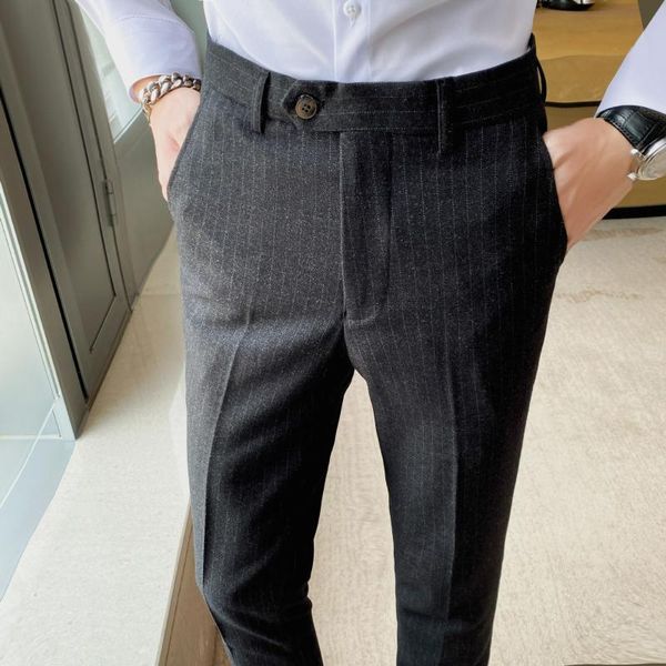 men's suits & blazers oimg2021 autumn style korean slim classic striped fabric casual business trousers foot pants suit, White;black
men's suits & blazers oimg2021 autumn style korean slim classic striped fabric casual business trousers foot pants suit, White;black