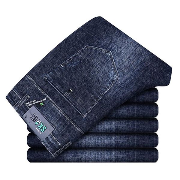 men's jeans brand autumn and winter straight leg loose large size simple long cotton stretch casual pants, Blue
men's jeans brand autumn and winter straight leg loose large size simple long cotton stretch casual pants, Blue