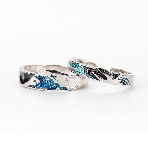 cluster rings wave personality pattern ring flying bird fish couple sweet romantic love 925 sterling silver female resizable opening, Golden;silver
cluster rings wave personality pattern ring flying bird fish couple sweet romantic love 925 sterling silver female resizable opening, Golden;silver