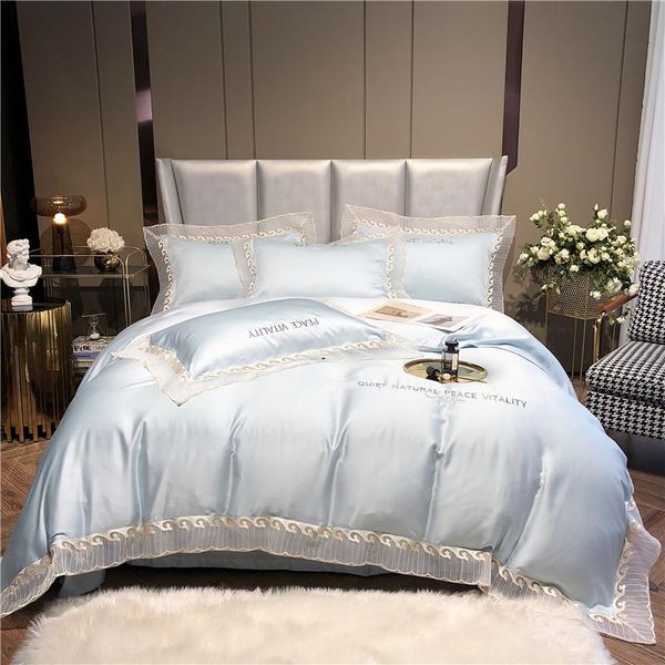 luxury tencel embroidery bedding set satin duvet cover bed linen pillowcases home textile king size 4pcs sets
luxury tencel embroidery bedding set satin duvet cover bed linen pillowcases home textile king size 4pcs sets
