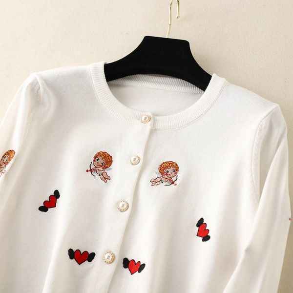 women's knits & tees lamtrip angel embroidery sweet gentle cardigan sweater mori girl, White
women's knits & tees lamtrip angel embroidery sweet gentle cardigan sweater mori girl, White