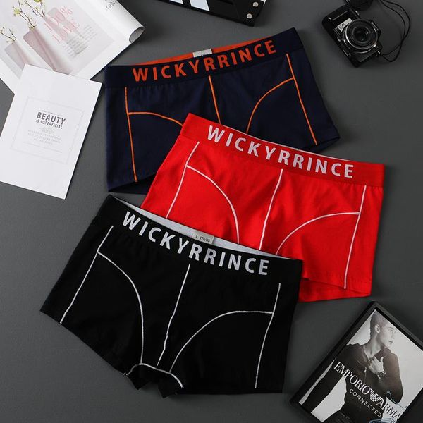underpants 2021 men's underwear solid color personality letter mid-waist trendy pure cotton breathable sports wind boxer student shorts, Black;white
underpants 2021 men's underwear solid color personality letter mid-waist trendy pure cotton breathable sports wind boxer student shorts, Black;white