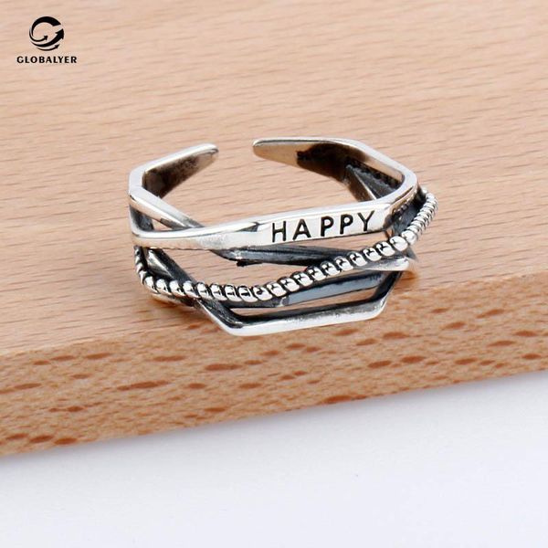 cluster rings s925 sterling silver happy open ring retro distressed trend personality chic ins korean jewelry, Golden;silver
cluster rings s925 sterling silver happy open ring retro distressed trend personality chic ins korean jewelry, Golden;silver