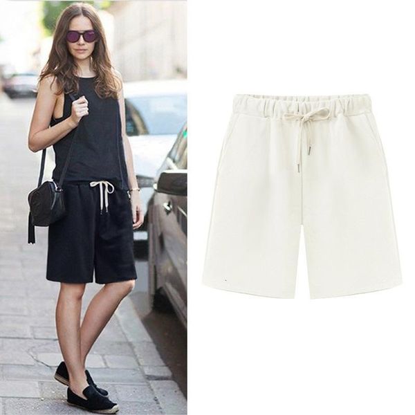 summer cotton casual women plus size loose womens shorts female solid color short pant, White;black
summer cotton casual women plus size loose womens shorts female solid color short pant, White;black