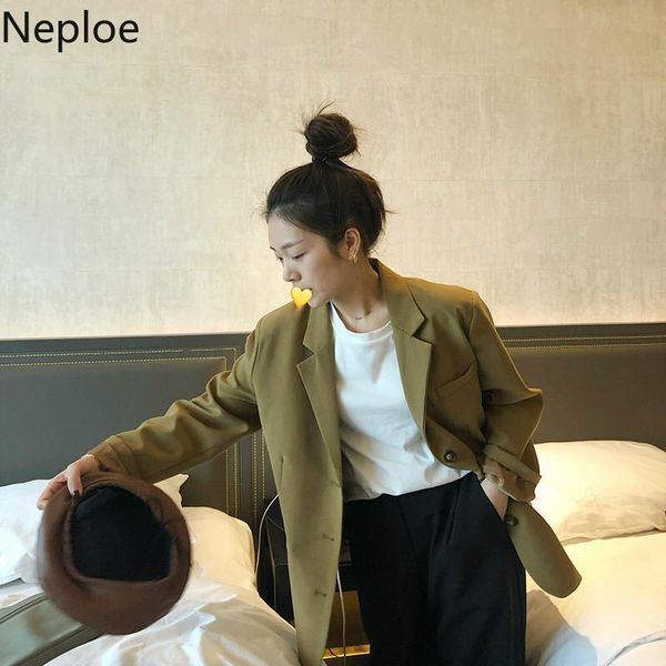 women's suits & blazers neploe retro blazer women spring 2021 kong-style notched collar single breasted female loose korean office lad, White;black
women's suits & blazers neploe retro blazer women spring 2021 kong-style notched collar single breasted female loose korean office lad, White;black