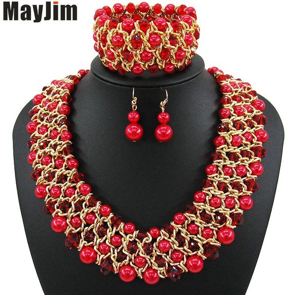 earrings & necklace mayjim statement fashion jewelry sets handmade gold chain red african nigerian crystal bead dubai vintage, Silver
earrings & necklace mayjim statement fashion jewelry sets handmade gold chain red african nigerian crystal bead dubai vintage, Silver