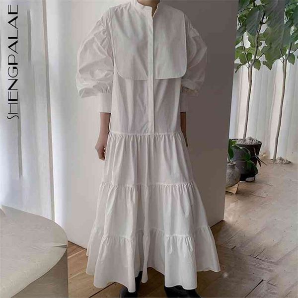shengpllae simple dress women's spring stand collor loose concealed button ruffles lantern sleeve mid-calf dresses 5c24 210427, White;black
shengpllae simple dress women's spring stand collor loose concealed button ruffles lantern sleeve mid-calf dresses 5c24 210427, White;black