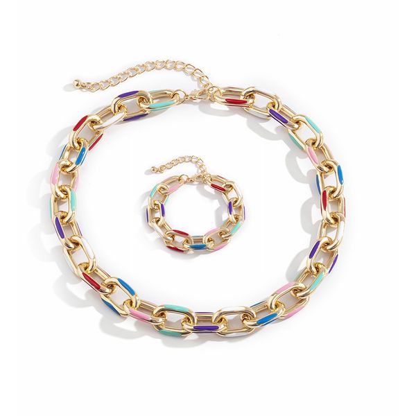 color painting oil aluminum chains necklaces hip hop punk trend geometric single layer clavicle chain fashion personality drip oils cross ne, Silver
color painting oil aluminum chains necklaces hip hop punk trend geometric single layer clavicle chain fashion personality drip oils cross ne, Silver