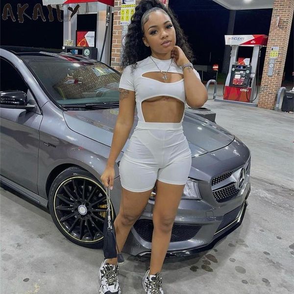 women's tracksuits akaily summer streetwear hollow out 2 two piece sets womens outfits black short sleeve bodysuit shorts female clubwe, Gray
women's tracksuits akaily summer streetwear hollow out 2 two piece sets womens outfits black short sleeve bodysuit shorts female clubwe, Gray