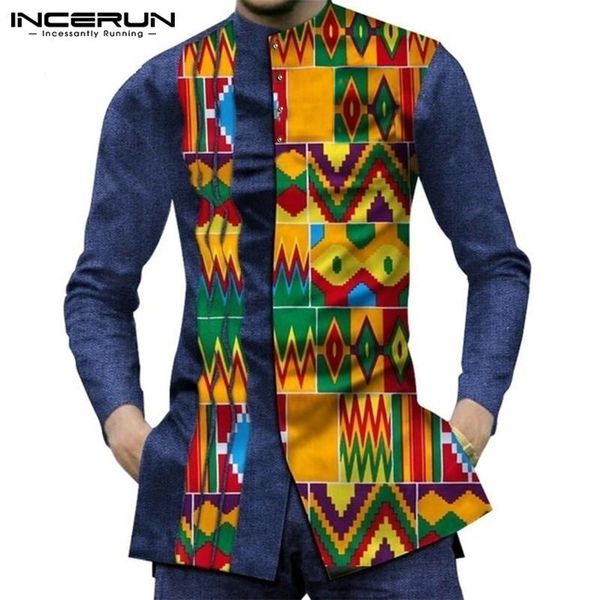 men's casual shirts ethnic style men shirt print patchwork streetwear fashion long sleeve button camisas dashiki african 2021 incerun, White;black
men's casual shirts ethnic style men shirt print patchwork streetwear fashion long sleeve button camisas dashiki african 2021 incerun, White;black