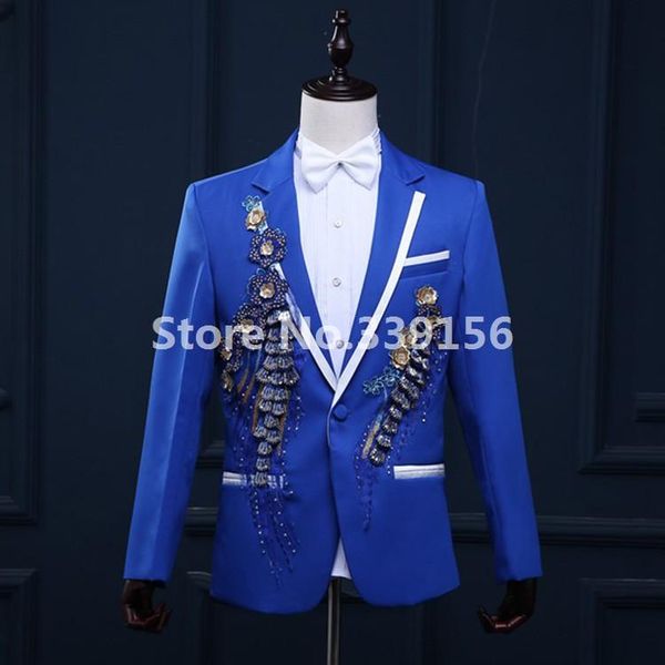 groom wedding suit mens diamond embroidery floral stage wear for singer fashion slim fit suits bule/white men's & blazers, White;black
groom wedding suit mens diamond embroidery floral stage wear for singer fashion slim fit suits bule/white men's & blazers, White;black